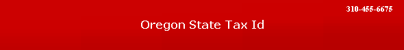 Oregon State Tax Id